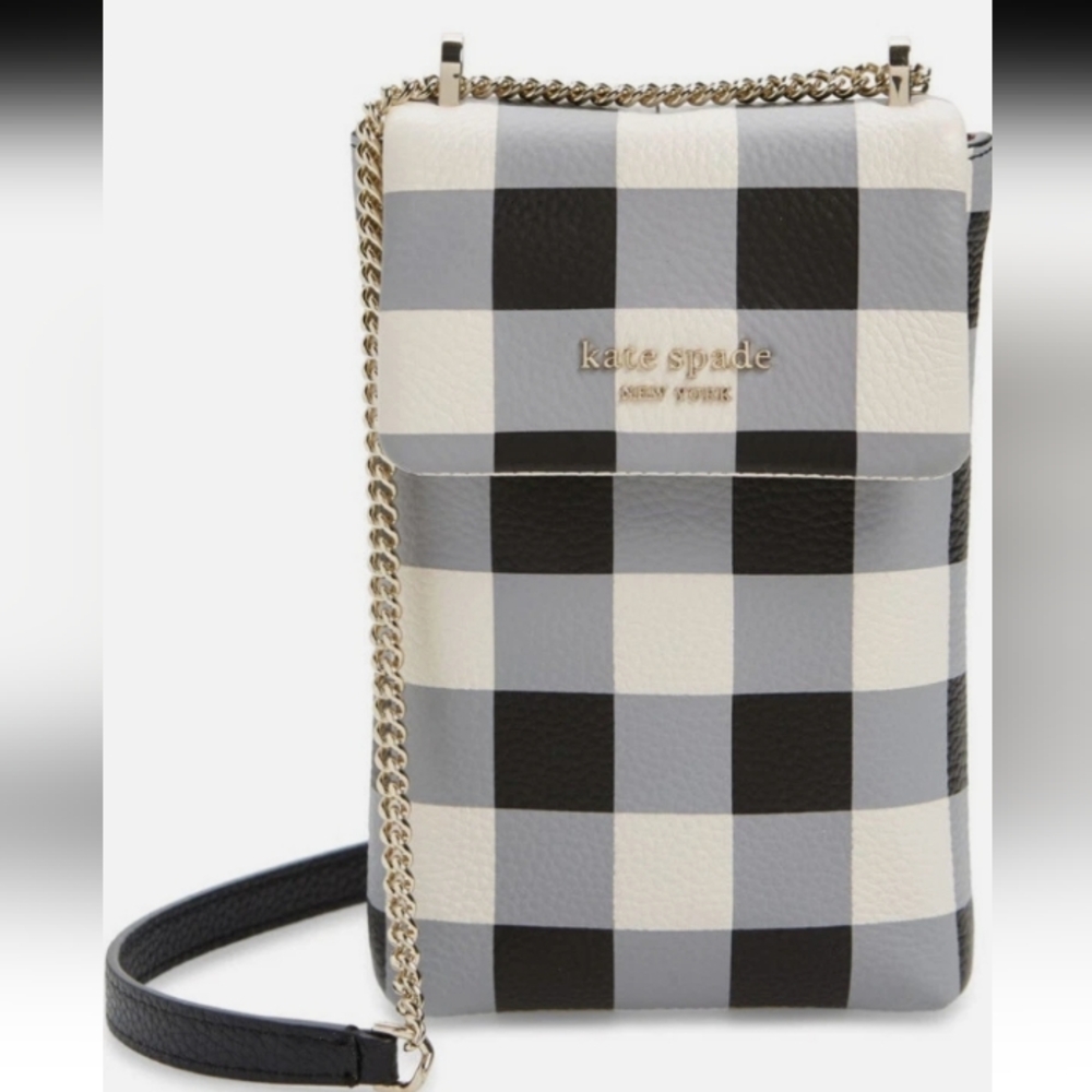 KATE SPADE BRADLEY GINGHAM PEBBLED LEATHER CROSSBODY - Picture 2 of 5